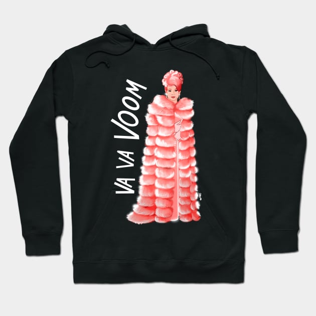 Va Va Voom Pink! Hoodie by Illustrating Diva 